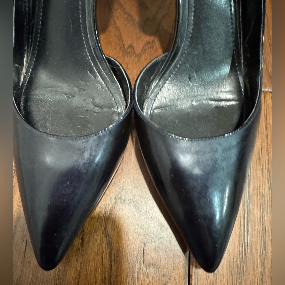 WHITE HOUSE BLACK MARKET Patent Leather Pumps Heels Midnight Blue 9.5 - Picture 12 of 15